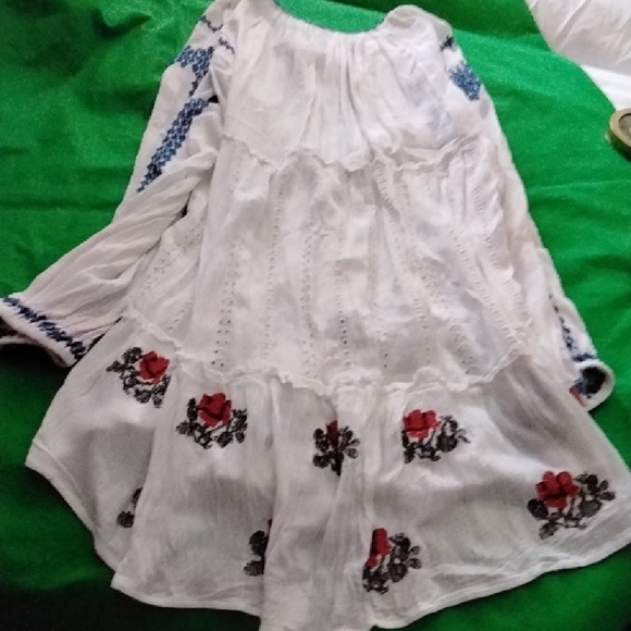 Free People White and Blue Embroidered Dress - Picture 5 of 5